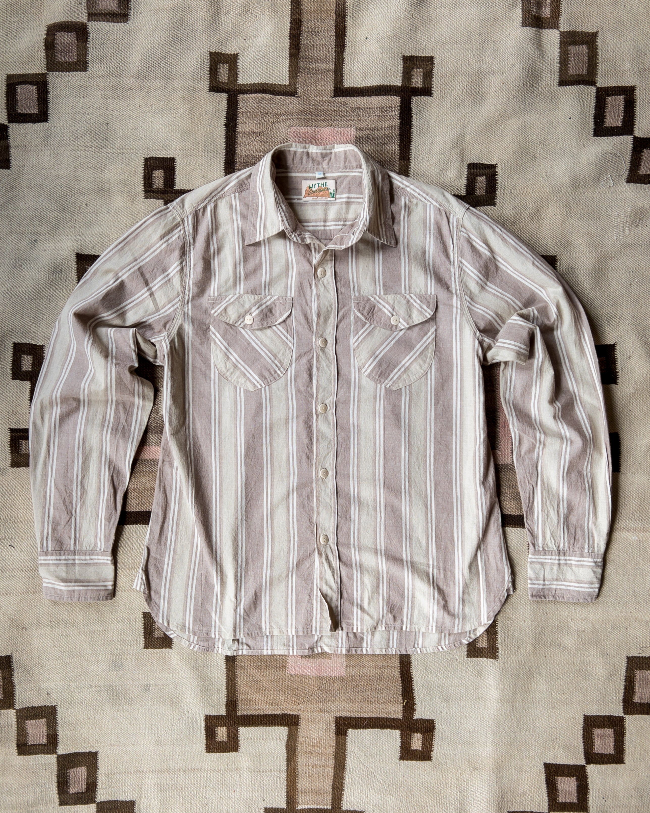 Washed Madras Workshirt - Earthtone Stripe