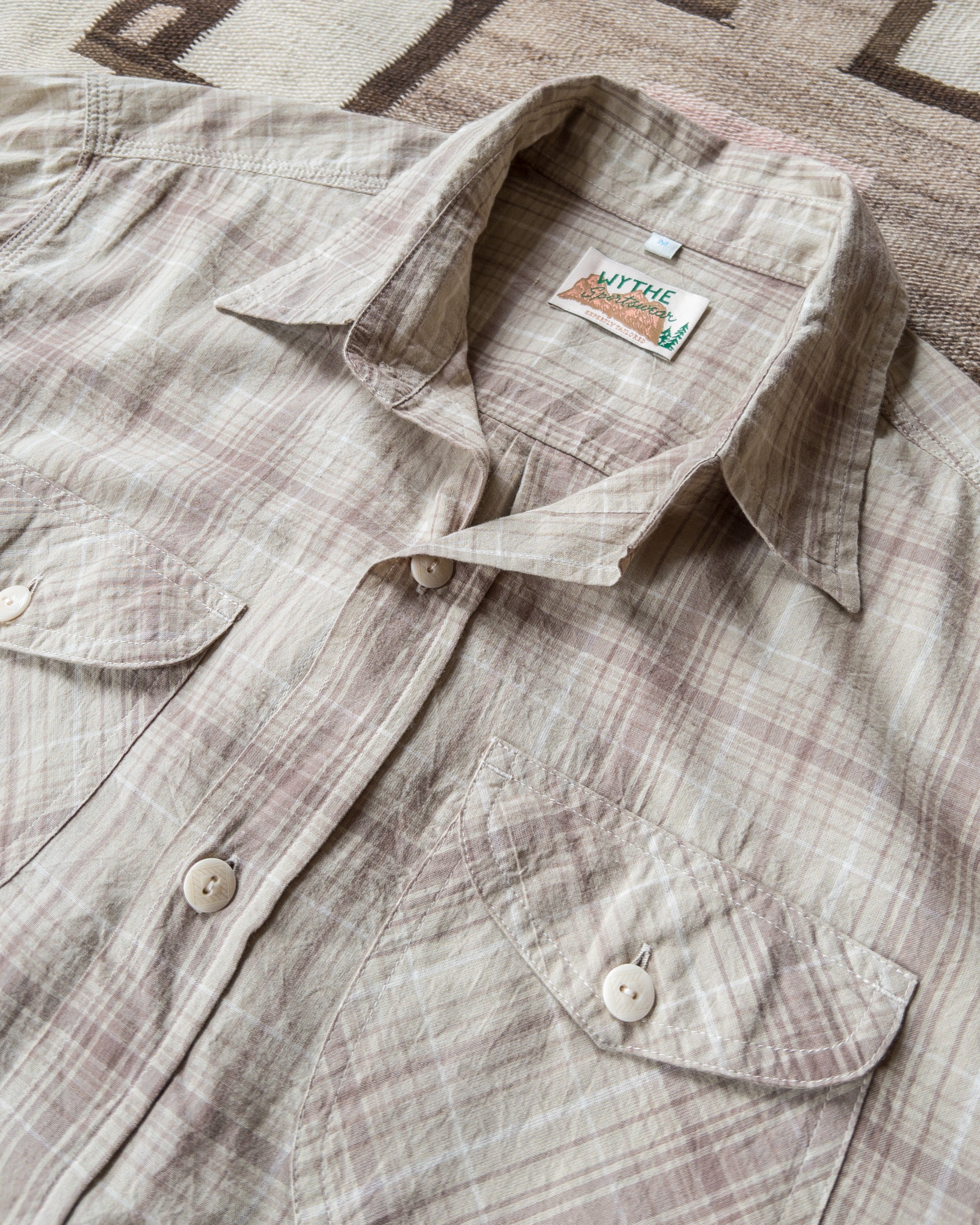 Washed Madras Workshirt - Earthtone Plaid