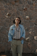 Washed Madras Workshirt - Earthtone Stripe
